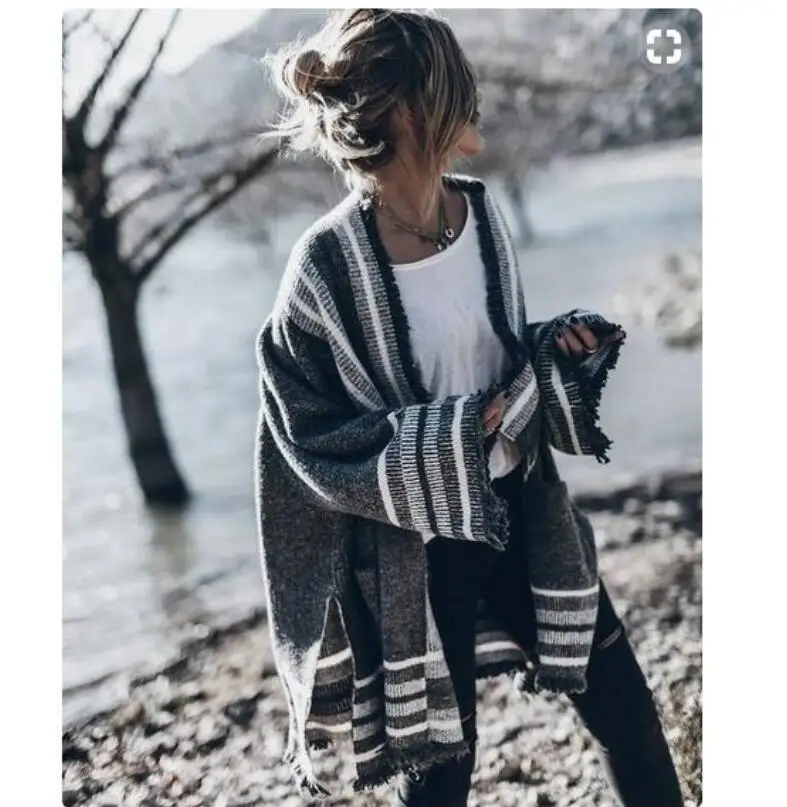 

2020 Winter Russian style casual grey color stitching Cardigans sweater женские свиеѬа